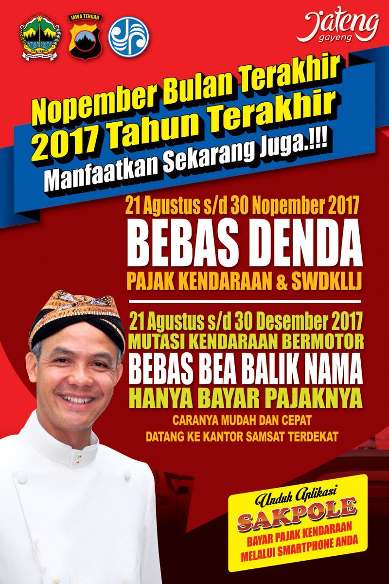 Bulan Terakhir Pembebasan Denda Pajak Kendaraan..MANFAATKAN...