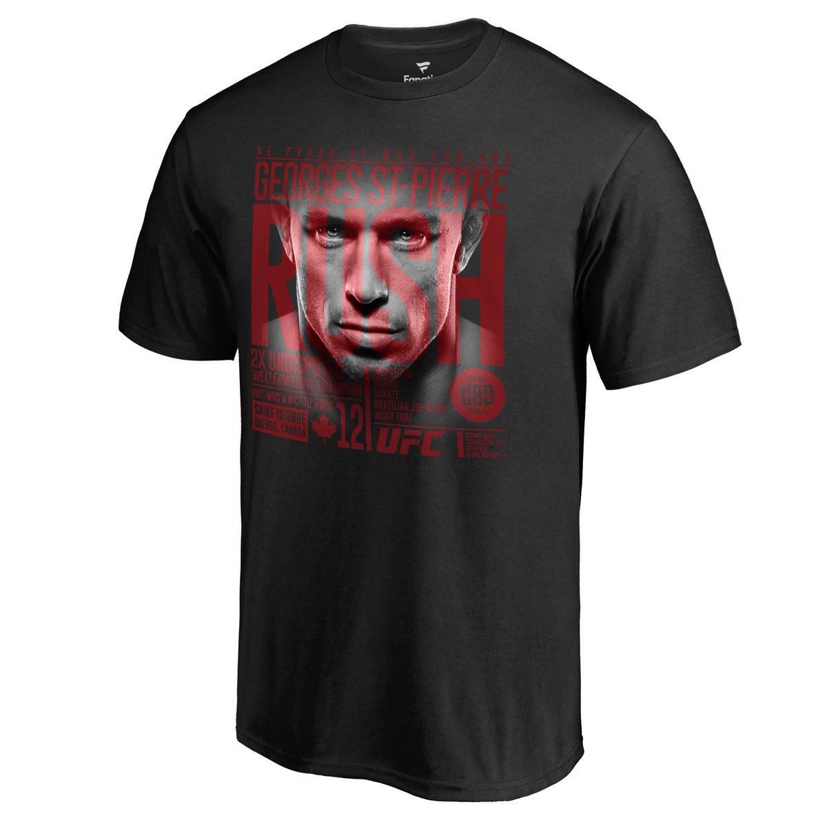 MMAKINGS_'s tweet photo. #GeorgesStPierre UFC Black Rush T-Shirt - Retweet For Chance To Win $500 GC #UFC217 #WorldSeriesGame7 https://t.co/VlwQoosHc5 #MMAGear https://t.co/GVpmWINTSL