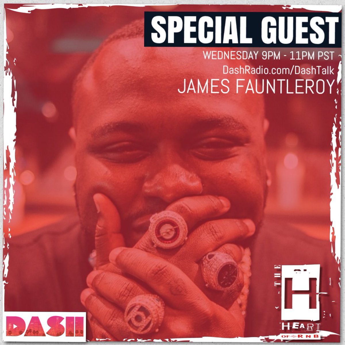 TONIGHT! We will have <a href="/fauntleroy/">James Fauntleroy</a> in studio as our guest on "The Heart Of R&amp;B" . Listen at 9pm. DashRadio.com/DashTalk