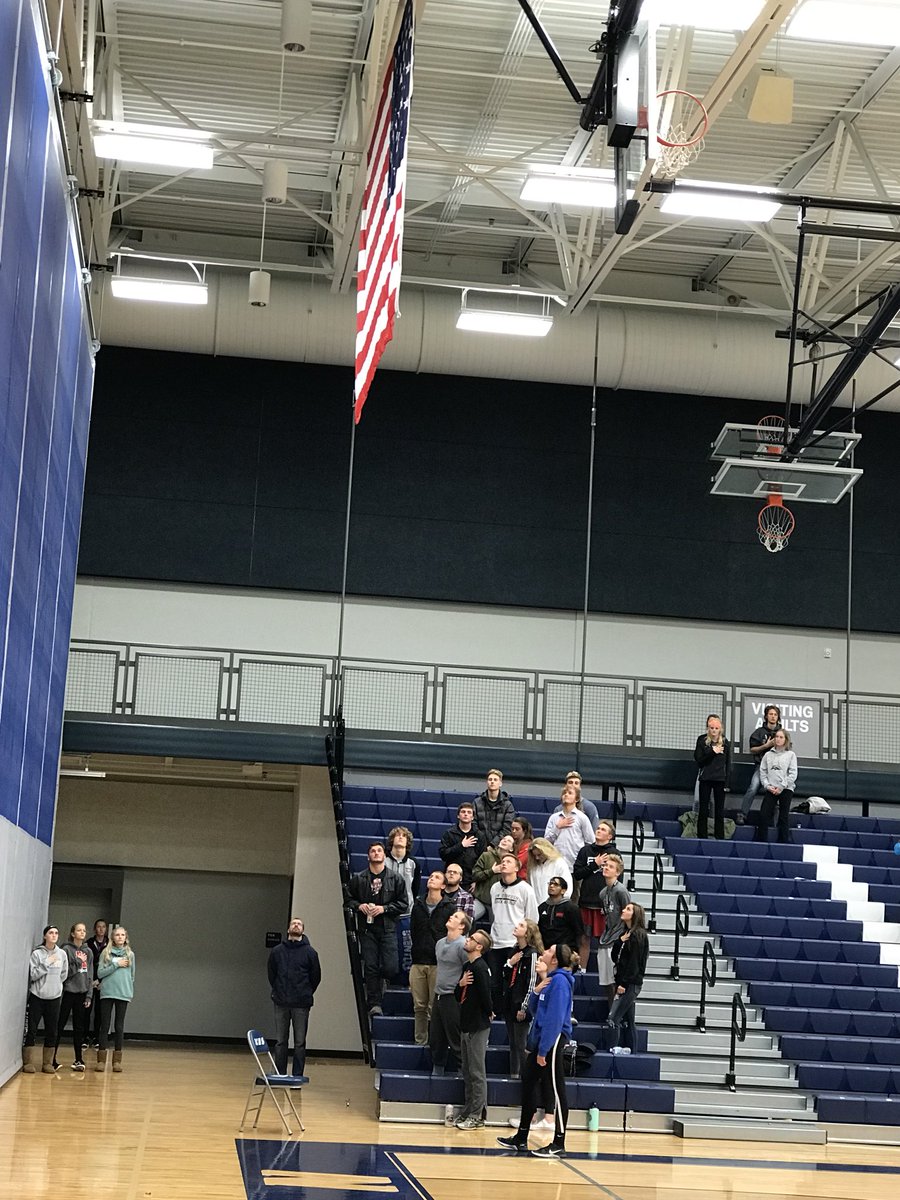 TravisPlain's tweet photo. This is how @AHSFalconSports fans act during the the National Anthem. #STANDandHonor https://t.co/spTtM5zdL7