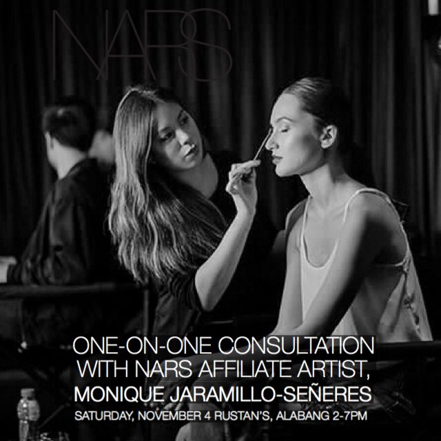 MoniqueJSeneres's tweet photo. Who’s gonna be in Alabang this Saturday? Visit meeee. 🖤
#NARSissist #NARSissistPH #NARSSquad #makeupbymjs https://t.co/QkwBWEDMkY