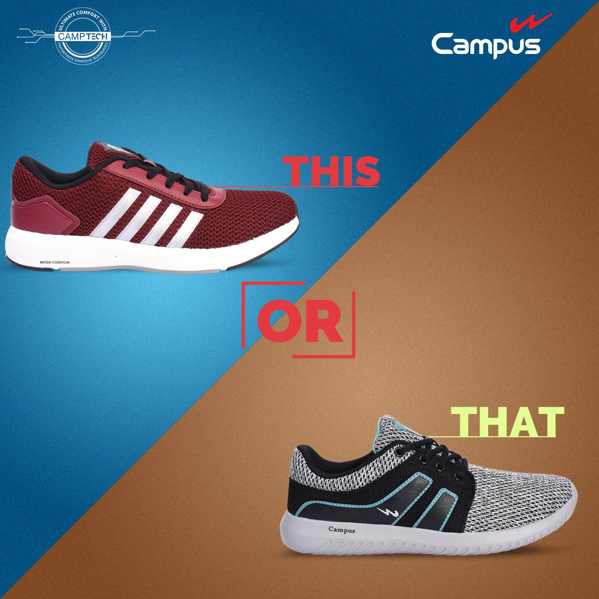 campus shoes mega cushion