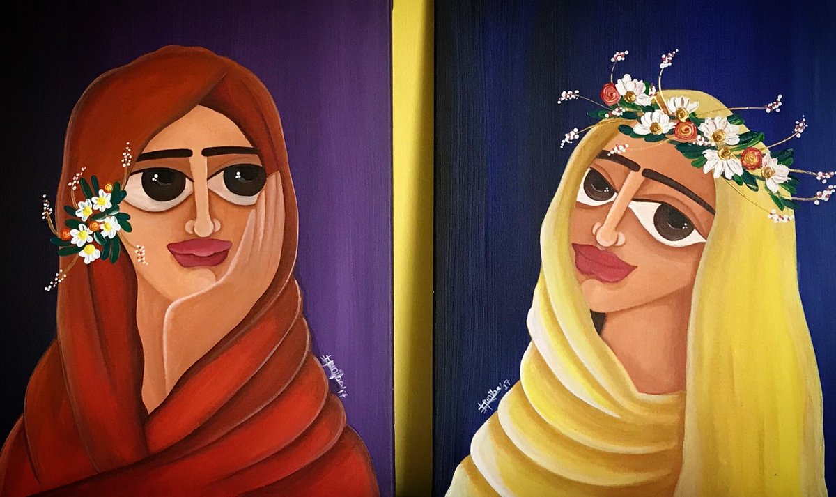 Muniba Mazari on Twitter: "Title: Flower Girls! (Set of Two) Size: 20” x16”  Medium: Acrylics on Canvas #MunibaMazari #artwork #acrylics #artist  #painting #women… https://t.co/6zmYMIlHIB"