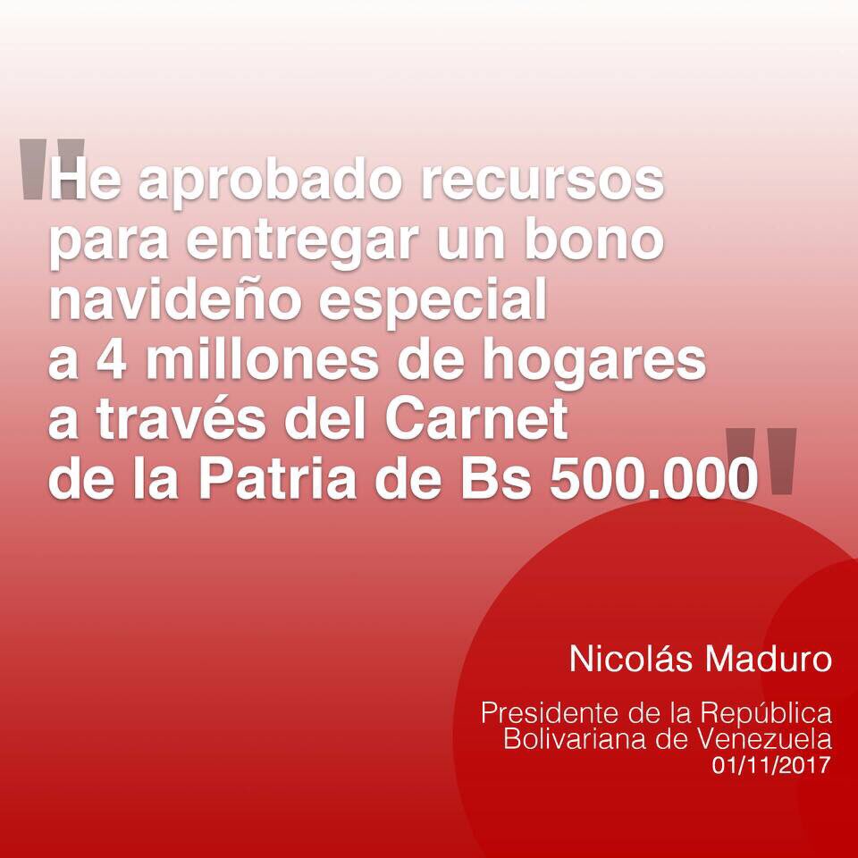 VillegasPoljak's tweet photo. #MedidasDeProteccionAlPueblo anunció @NicolasMaduro #FelizChavidad2017EnPaz https://t.co/NTZZ9fvSoS