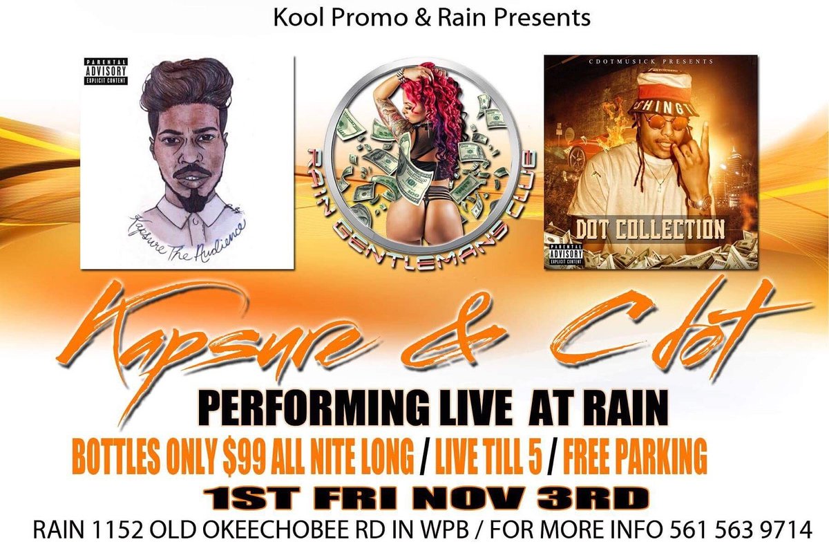 thespark82's tweet photo. #kapsure and #cdotmusick #performance #live #westpalmbeach #raingentlemansclub #concert #artist #friday @bluedreammg @cdotmusick @IGkapsure https://t.co/wlBYbgWCMk