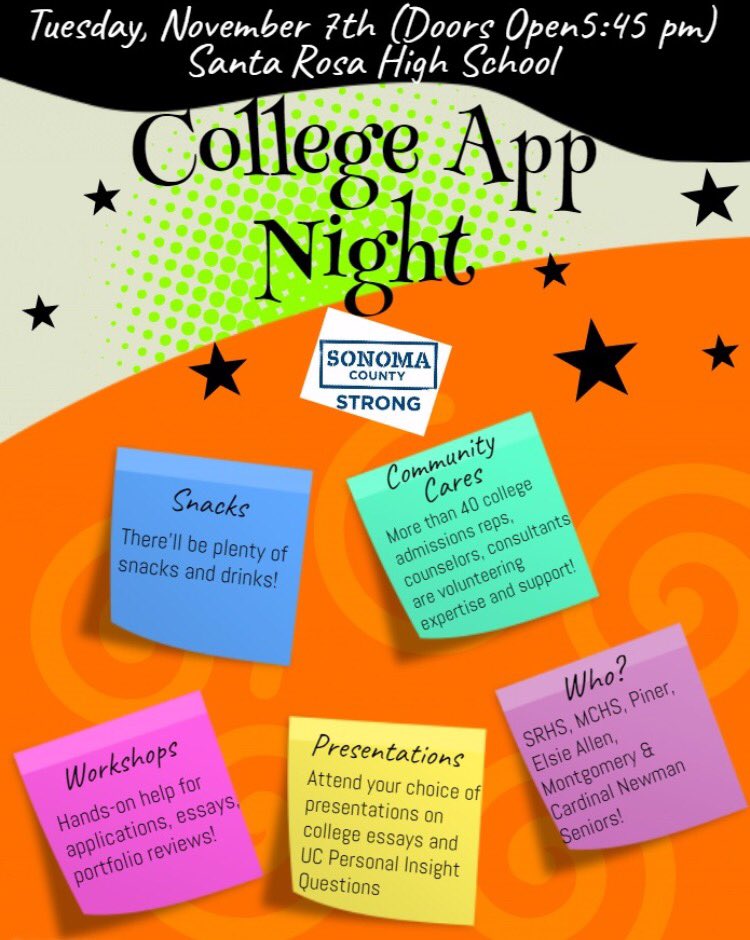 Next Tuesday the CCC is hosting College App Night! Open to juniors and seniors from ALL schools!
