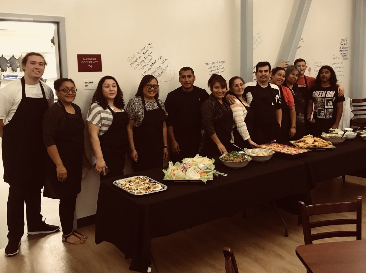 DHSchefmitchell's tweet photo. DHS Culinary Adult Ed enjoying our end of session Potluck! https://t.co/IOemIYQOeM