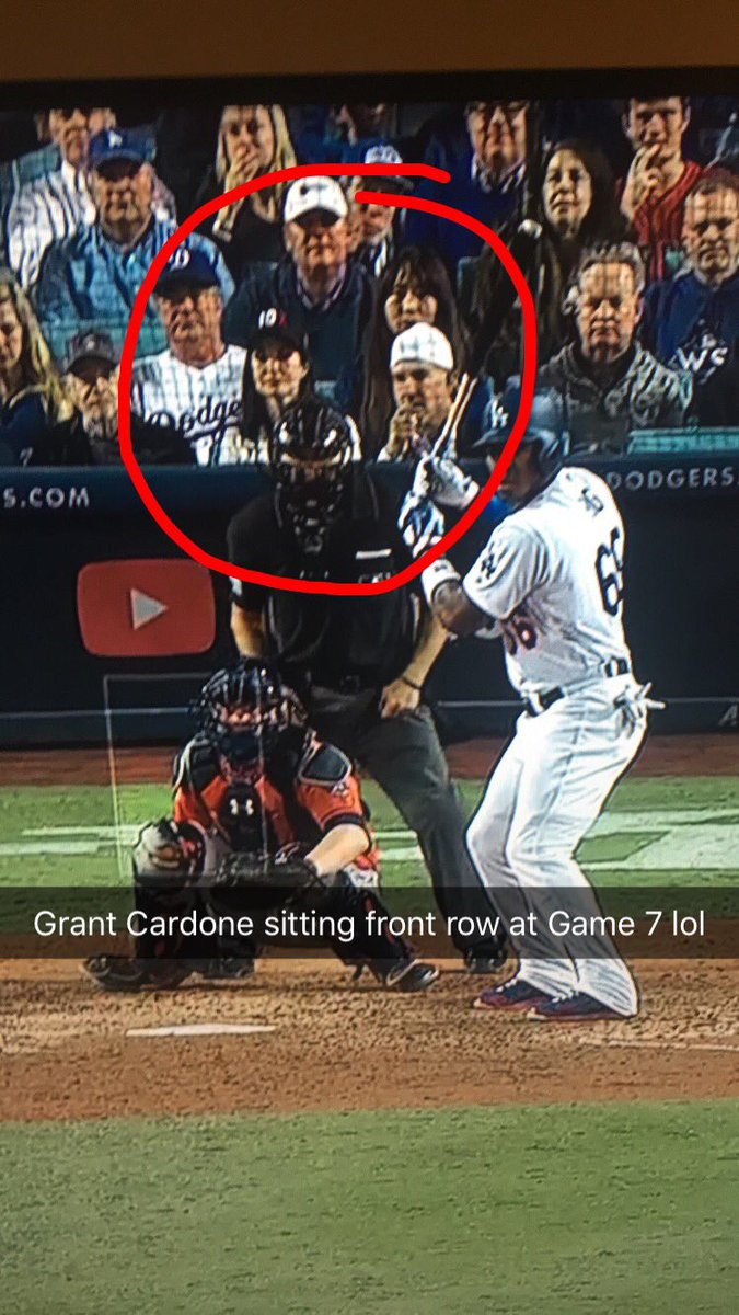 CogsBleedsBlue's tweet photo. @GrantCardone I see you GC!  #WorldSeriesGame7 https://t.co/SGXtj8OZov