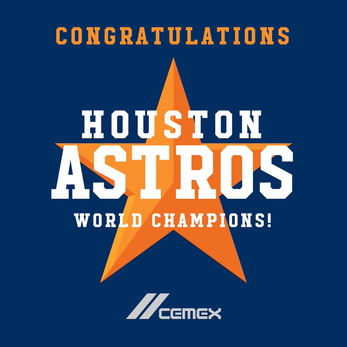 Cemex_USA's tweet image. Congrats, Astros!!! #WorldSeries2017