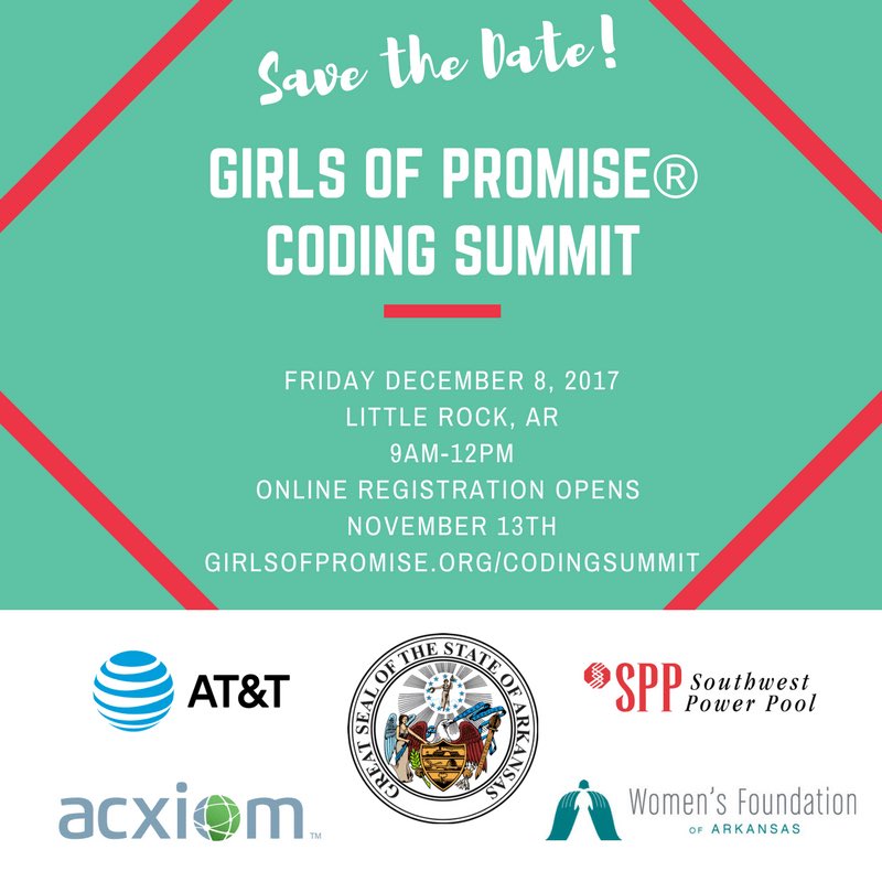 MerrittRoyal's tweet photo. Give girls in Arkansas access to a career in coding — help spread the word. https://t.co/bcEf1NQY9c
#ARGirlsCode
#breakingtheglassceiling
#GirlsofPromise https://t.co/fM9RU8DBEZ