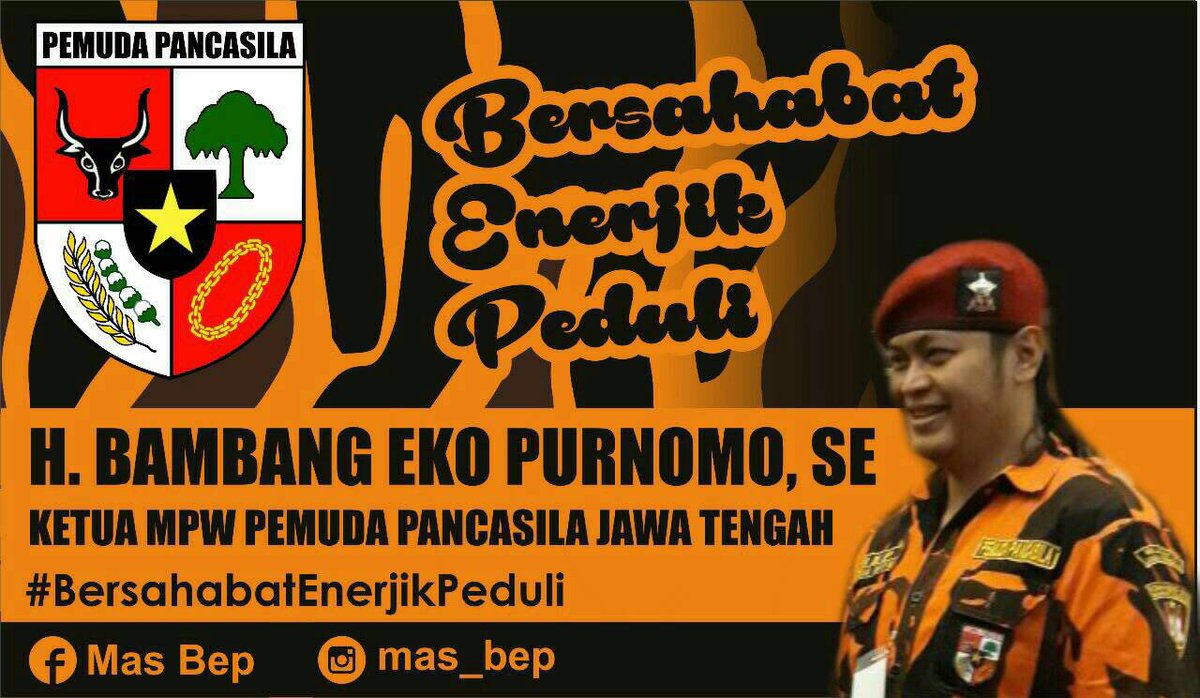 SAPMAPPUNDIP's tweet photo. Ketua saya adalah tokoh muda yg Bersahabat,Enerjik &amp; Peduli untuk sesama.Maju terus Ketua,PANCASILA ABADI! #BEP #PEMUDAPANCASILA #JAWATENGAH https://t.co/eR0UprCxCQ
