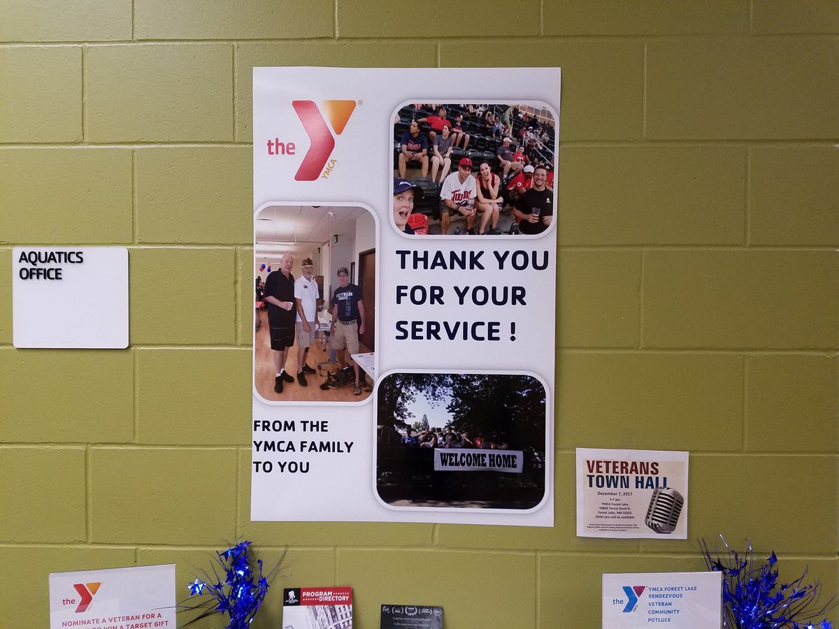 ahlg3546's tweet photo. YMCA Veteran Appreciation Month at Forest Lake !! #YFORALL #Eglicohort3 #BecauseY #YGTC @livingourcause @YMCATwinCities
@ForestLake_MN https://t.co/9Q2UvTi2X5