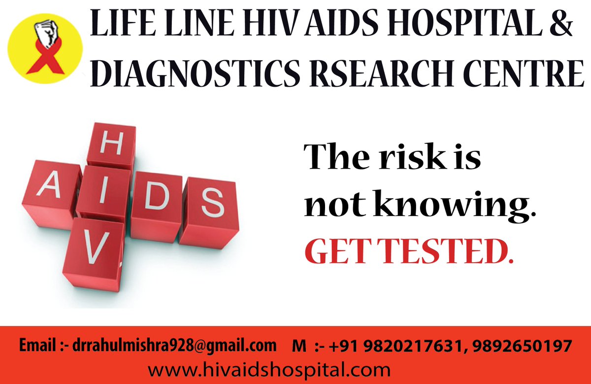RahulMi95253109's tweet photo. The #risk is #not_knowing.
#GET_TESTED.
#Life_Line_Hospital
#HIV_AIDS_Hospital
#Dr_Rahul_Mishra https://t.co/bM71Pqnnoh
