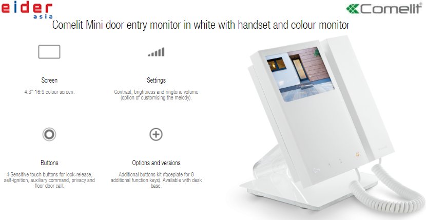 eiderasia's tweet photo. The Mini series has a clean, essential design that nevertheless offers full range of functions. 
#Comelit #Mini #Indoor #eiderasia https://t.co/pbEUIiibsv