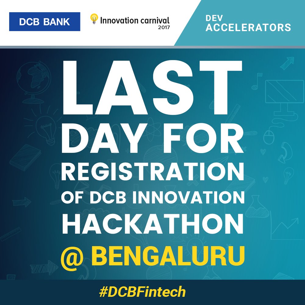 DCBHackathon's tweet photo. #Bengaluru - Final call for #Innovators seeking to make it BIG in #Fintech domain.

Please apply: https://t.co/ksiauJKuWY #Hackathon https://t.co/jv4d5AUHzC
