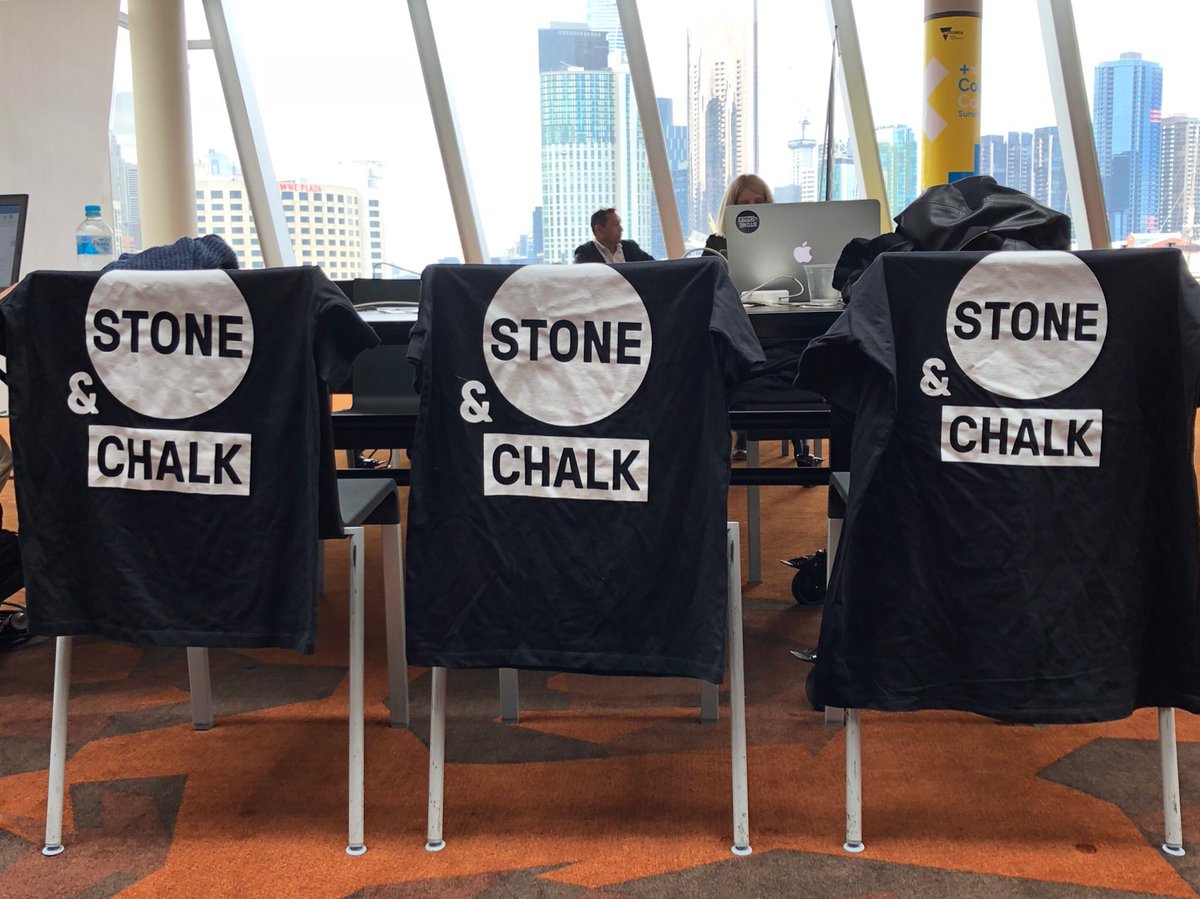 iamtheo's tweet photo. Stumbled across some of our @stoneandchalk t-shirts hanging around @intersektfest. ⚫️➖ #collabcollide #fintech #startup #festival https://t.co/yZGYMe5OXa