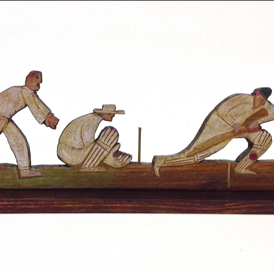 Sporting_N_Aus's tweet image. Loving this from melbourne artist #nickhowson #forwarddefence #scuplture slightlycropped #cricket