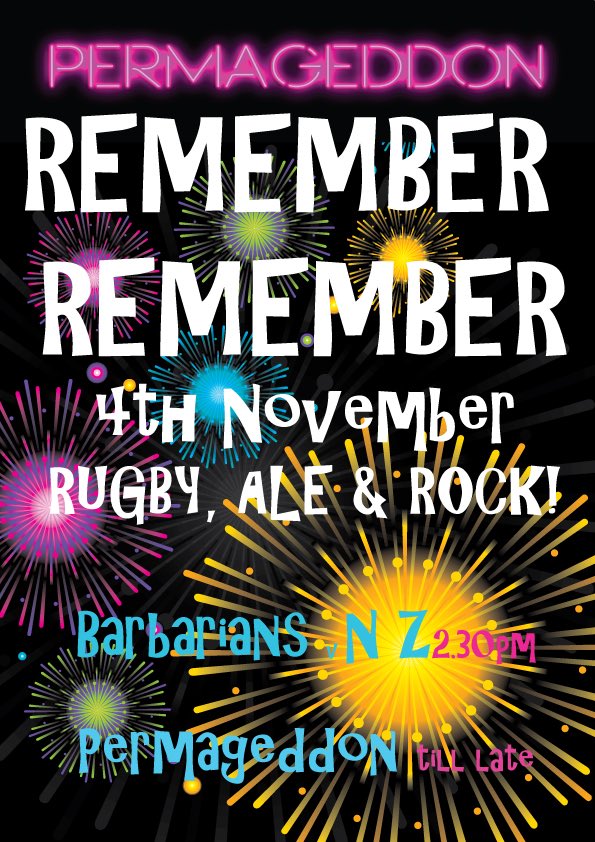 This Saturday @permageddon @The_Earlsfield #rubgy #ale #rockanthems #livesport #livemusic #latebar