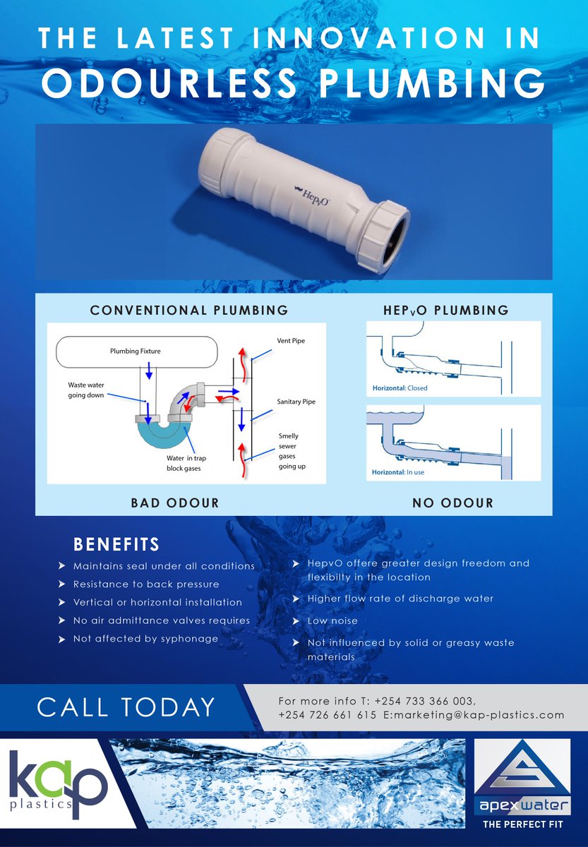 Apex_Piping's tweet photo. Tired of foul smell from sewer gases entering the building through your kitchen and bathroom sink? The HepvO is the perfect solution! https://t.co/xlLWmLu6yw