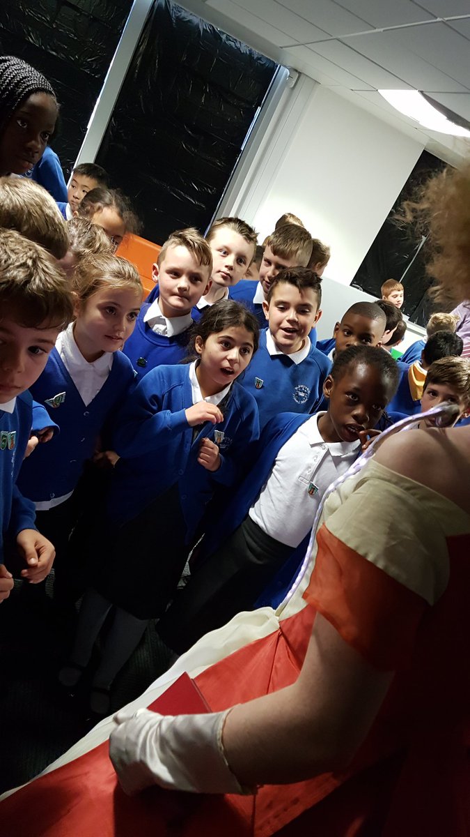 AdaTheShow's tweet photo. @CathyConneff @STHLibraries You make a bloody good #AdaLovelace performing #herstory for #AdaLibraryTour !!! Here is a pic of @cathyconneff in action yesterday https://t.co/lHfq1rClKx
