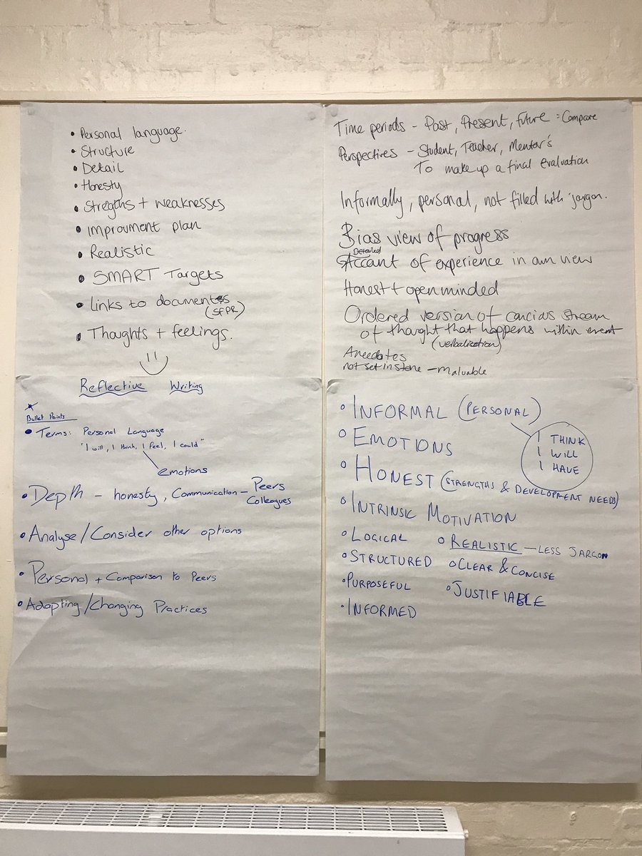 MissPooleMusic's tweet photo. Talking about key features of reflective writing this morning with @angelajaap and Janice #BEdMus4 #Reflection #ProfessionalDevelopment https://t.co/P60DcYBPQN