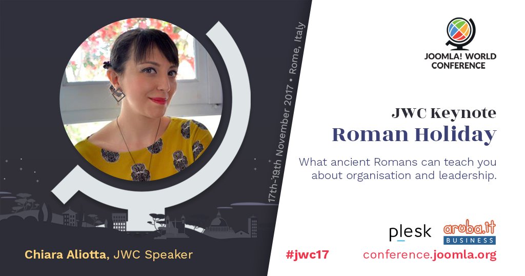 Enjoy the new kind of "vacanze romane" &amp; discover how they can inspire you.
Attend <a href="/ChiaraAliotta/">Chiara Aliotta</a>'s Keynote! #JWC17
conference.joomla.org/schedule/roman…