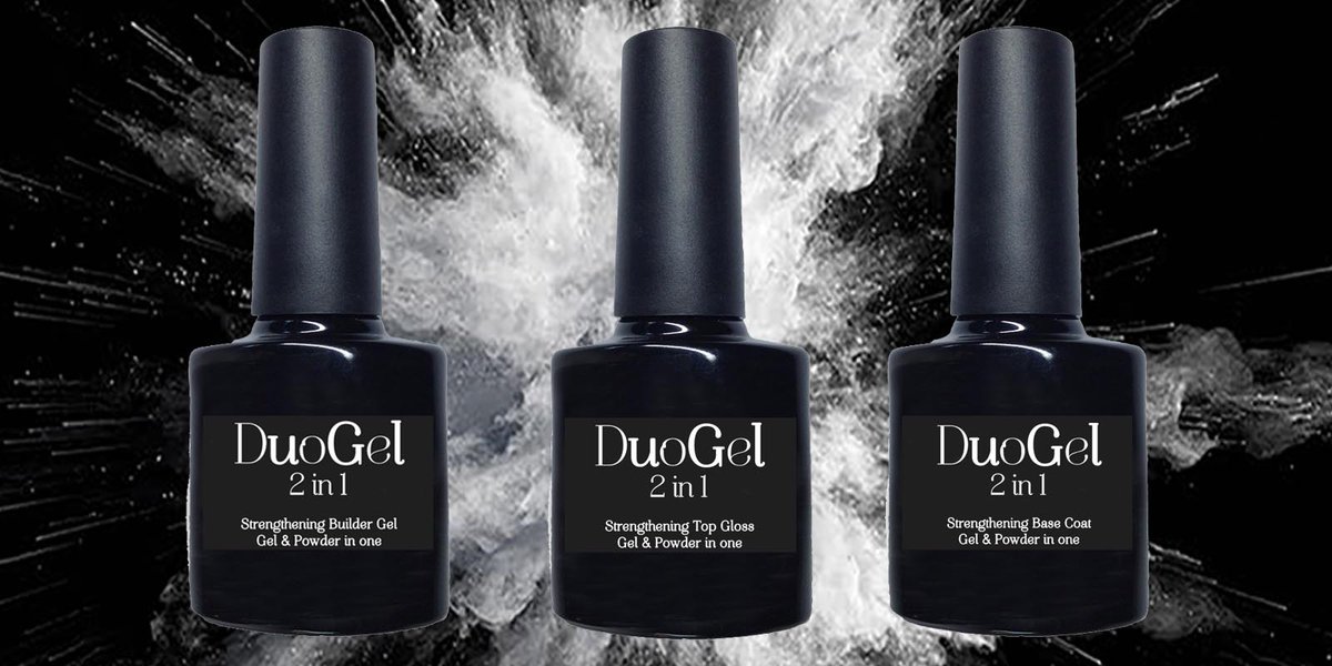GuildNewsBeauty's tweet photo. DuoGel from @Flexiglaze smooths, protects &amp; adds strength to weak nails. Plus, can be used for tips and sculpting. https://t.co/pxf14CKN9q https://t.co/jrZ6RCVpOm