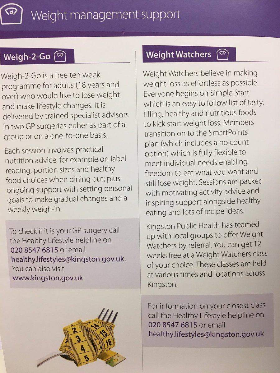 KhftWellbeing's tweet photo. Need support managing your weight? You can get 12 weeks free (by referral) at Slimming world or Weight Watchers if your BMI is 28 or more https://t.co/kF0yYfbFKi