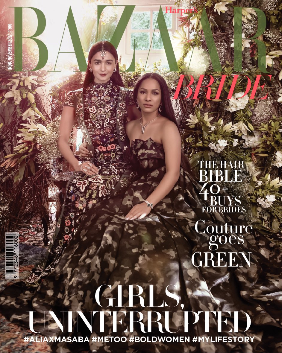 Girls Uninterrupted. <a href="/aliaa08/">Alia Bhatt</a> &amp; <a href="/MasabaG/">Masaba</a> team up for #BazaarBrideIn’s November issue to set the world on fire 💥