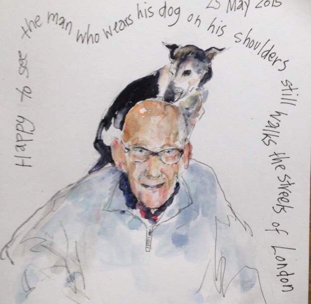 drawmill's tweet image. #portraitnovember #sketch#watercolour#draw#londonstreets#characters#westbournepark#art#dogs#illustrate #illustration