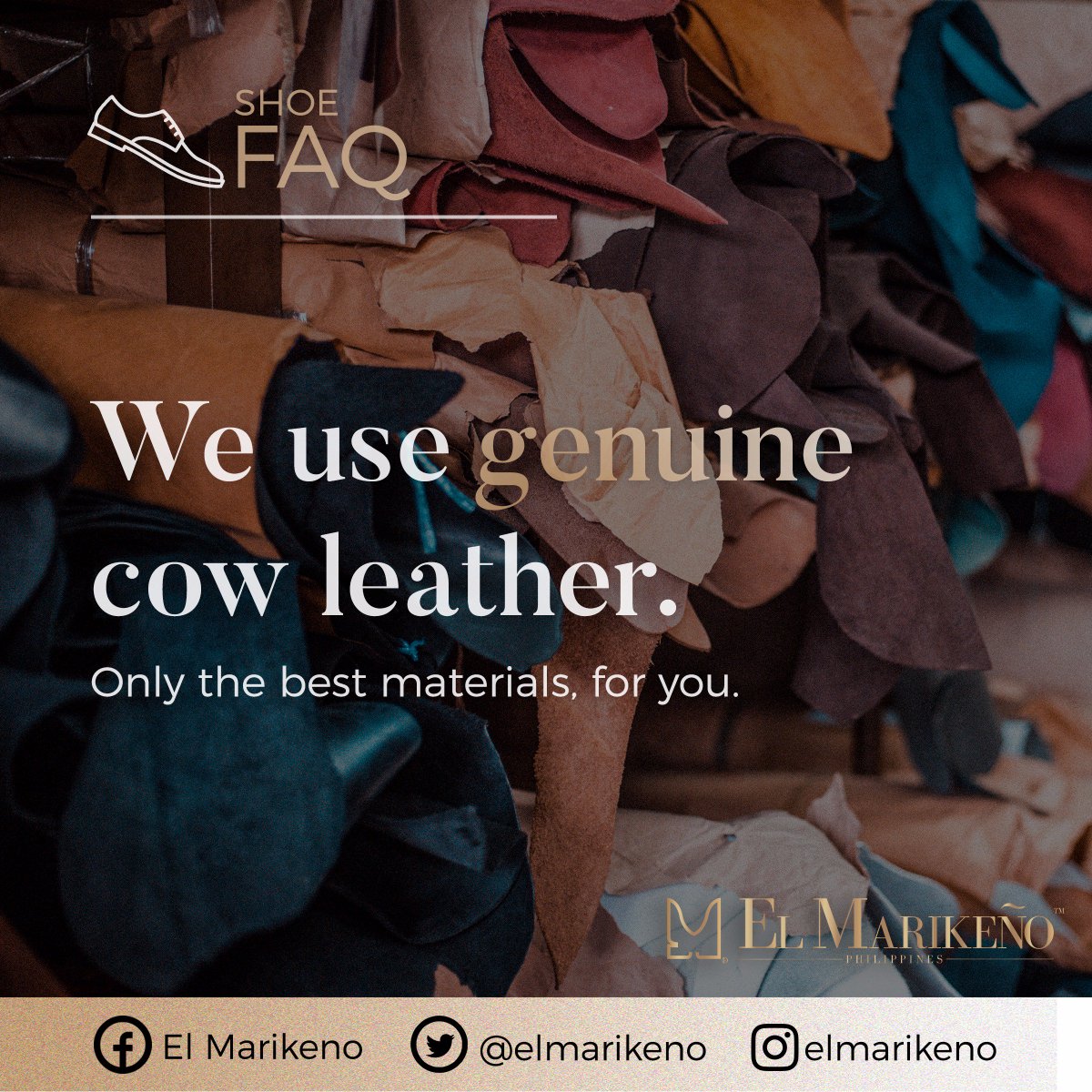 elmarikeno's tweet photo. Our commitment to Rekindle the Glory Days extends to the materials we choose. 

Only the best quality for you. 👞

#VivaMarikina https://t.co/w5gWPBJ7AJ