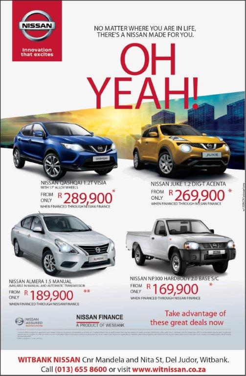 WitbankNissan's tweet image. Awesome Specials!!! Call 013 655 8600 Today.....😀