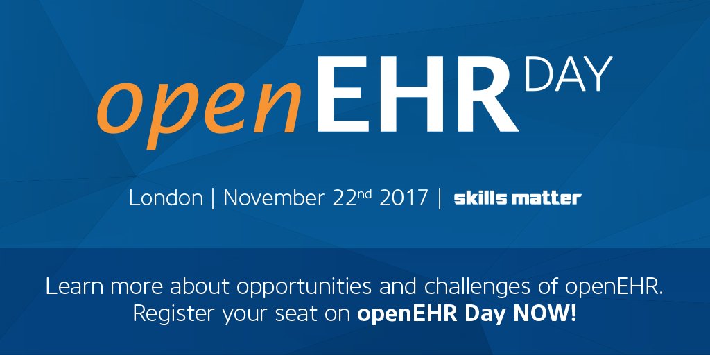 bettercareIT's tweet photo. #openEHR day in London, November 22nd - Make sure you get your ticket! Click: https://t.co/sI1mFHVgd4 https://t.co/SGTlmLDvvi