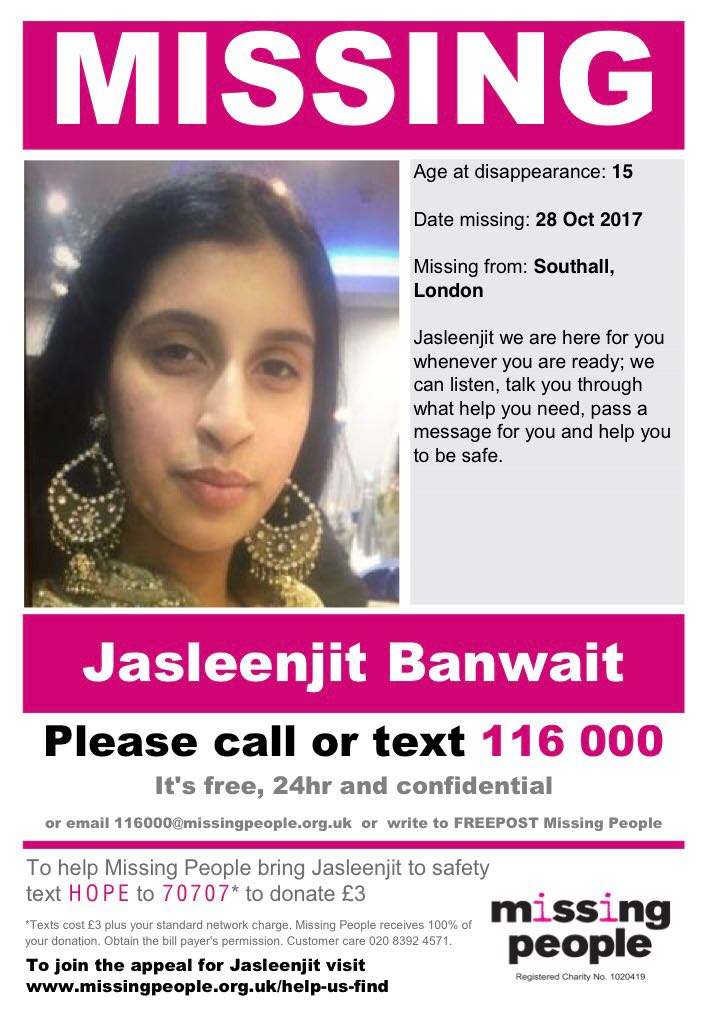 Please help in the search for #missingperson Jasleenjit Banwait missing from #Southall