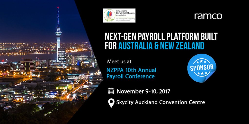 RamcoSystems's tweet photo. #Ramco is set for #NZPPA 10th Annual #Payroll Conference! Meet us in #Auckland to explore our payroll platform for #Australia & #NewZealand. https://t.co/P33KIEr7zA