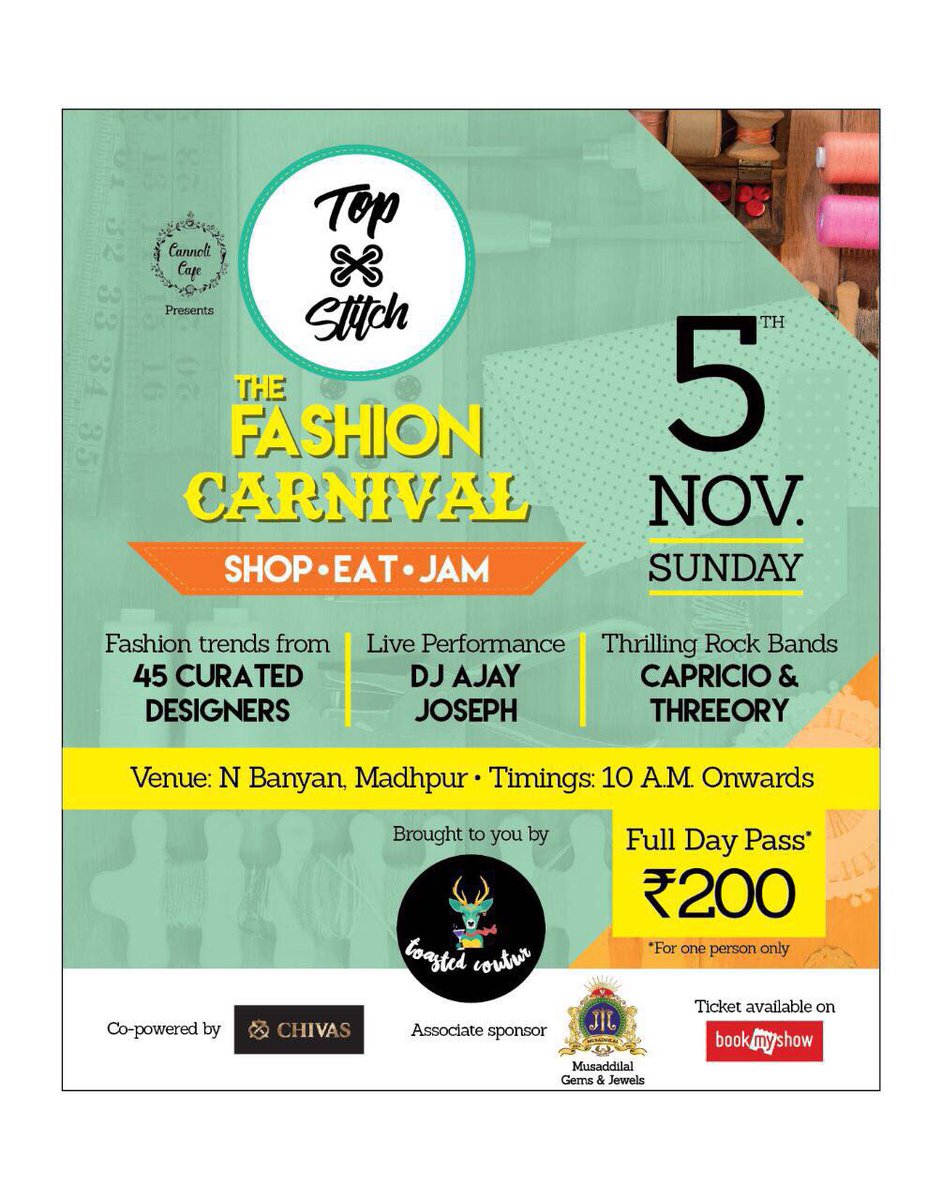 alluarjun's tweet photo. All the Best for " Top Stich " The Fashion Carnival ! Shop , Eat &amp; Jam on Nov 5th at N Banyan ! Curated by Sister in Law Nagu Reddy&amp; Iffat Khan. https://t.co/tWRmX4HAkq https://t.co/PROxXY0Mbf