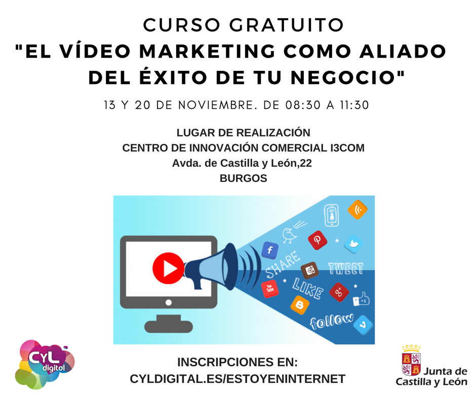 i3com_es's tweet photo. Lanzamos un nuevo curso (13-20 Oct.) sobre Video marketing de @cyldigital. Ya te puedes apuntar llamando al 947 23 76 99 o en iecom@iecom.es https://t.co/Keg0DCUaXC