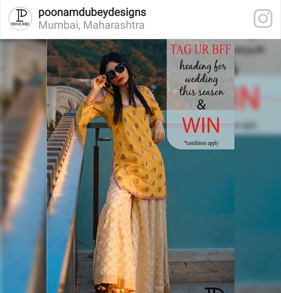 stylexperts's tweet photo. Contest Alert:
Follow @poonamdubeydesigns ,Like our FB page( https://t.co/SJEaXZK6T0 ), Tag your BFF heading out for a wedding this season… https://t.co/SEZD10Z2Vd