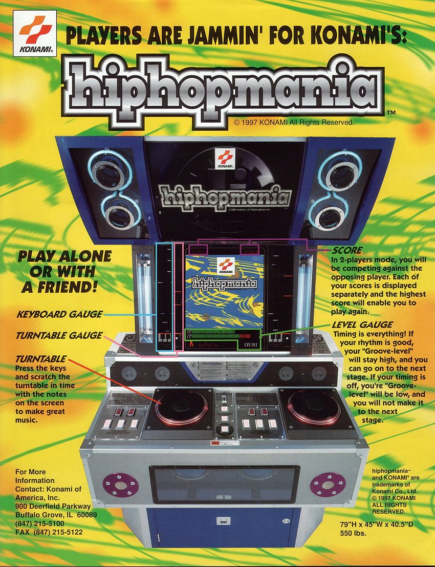 以前紹介したビートマニアの海外版「hiphopmania（KONAMI/1997）」です