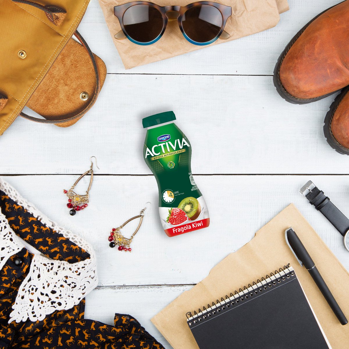 Mai dimenticare qualcosa per il break! Prova Activia da Bere, può stare fino a 4 ore fuori frigo.