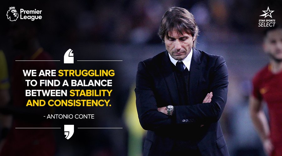 StarFootball's tweet photo. Things aren’t looking well for Conte after a disastrous defeat in #ROMCHE. Can #CFC turn it around in time for their game vs. #MUFC? #PL https://t.co/yDjf5Furoi