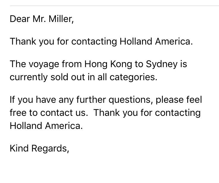 theedventures's tweet image. Disappointing reply from @HALcruises travelling 30,000 km with no plane for charity and seeing if they wanted to help complete the challenge
