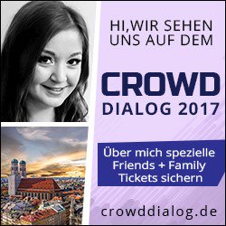 Am 30.11. wir unsere Community Managerin Natascha beim #crowddialog in MUC dabei sein - F&amp;F Ticket Code gibt's unter bit.ly/2z1bihn