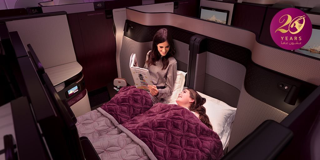 Qatar Airways on X: "#20ReasonsToFly with us: No. 5 - a double bed available in Business Class with our new #Qsuite. Learn more: https://t.co/nQDAnzr0rY https://t.co/hQHQOpgMa3" / X