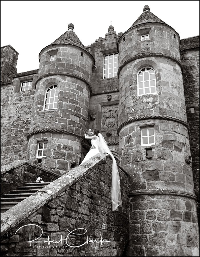 Ailsa and Gordon at <a href="/RowallanEvents/">Rowallan Weddings</a> from 2015. #ThrowbackThursday #Bride #Groom #Castle #Wedding #photography #blackandwhite