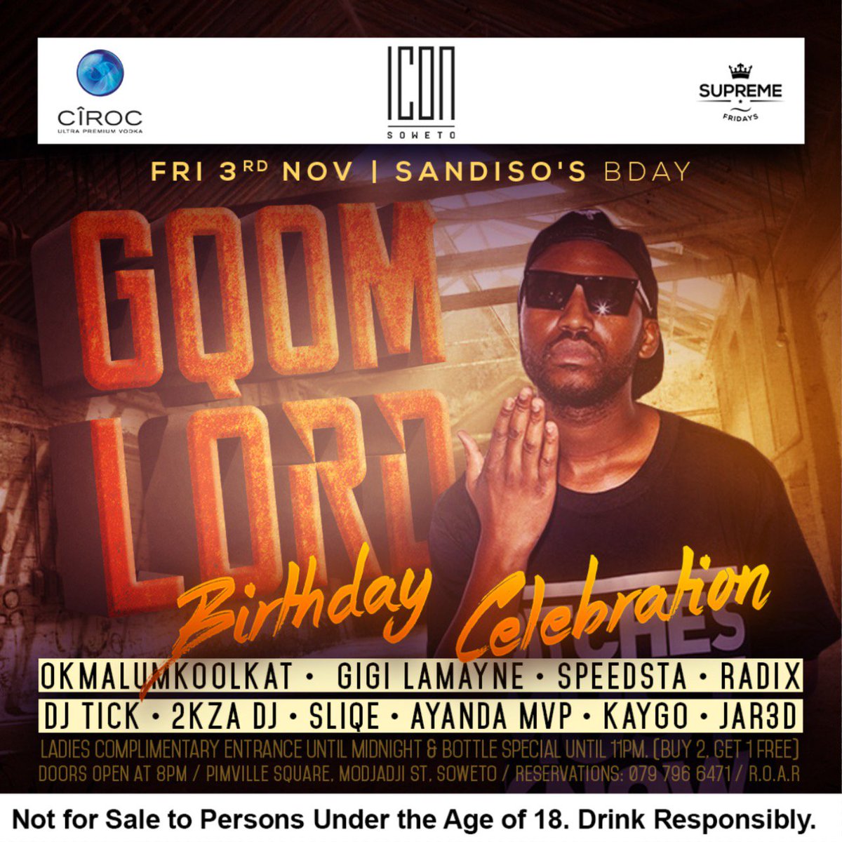 KonkaSoweto's tweet photo. This weekend is going to be on the next level.
@IconSoweto is the place to be.
#GqomLordBday
#RunningToTheMoney https://t.co/29rLKu5RKq