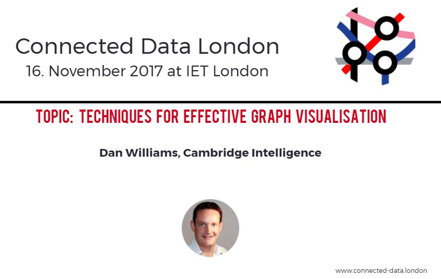 Connected_Data's tweet image. Techniques for effective #graphvisualisation by Dan Williams @CambridgeIntel Visit CDL on the 16th f November- IET connected-data.london