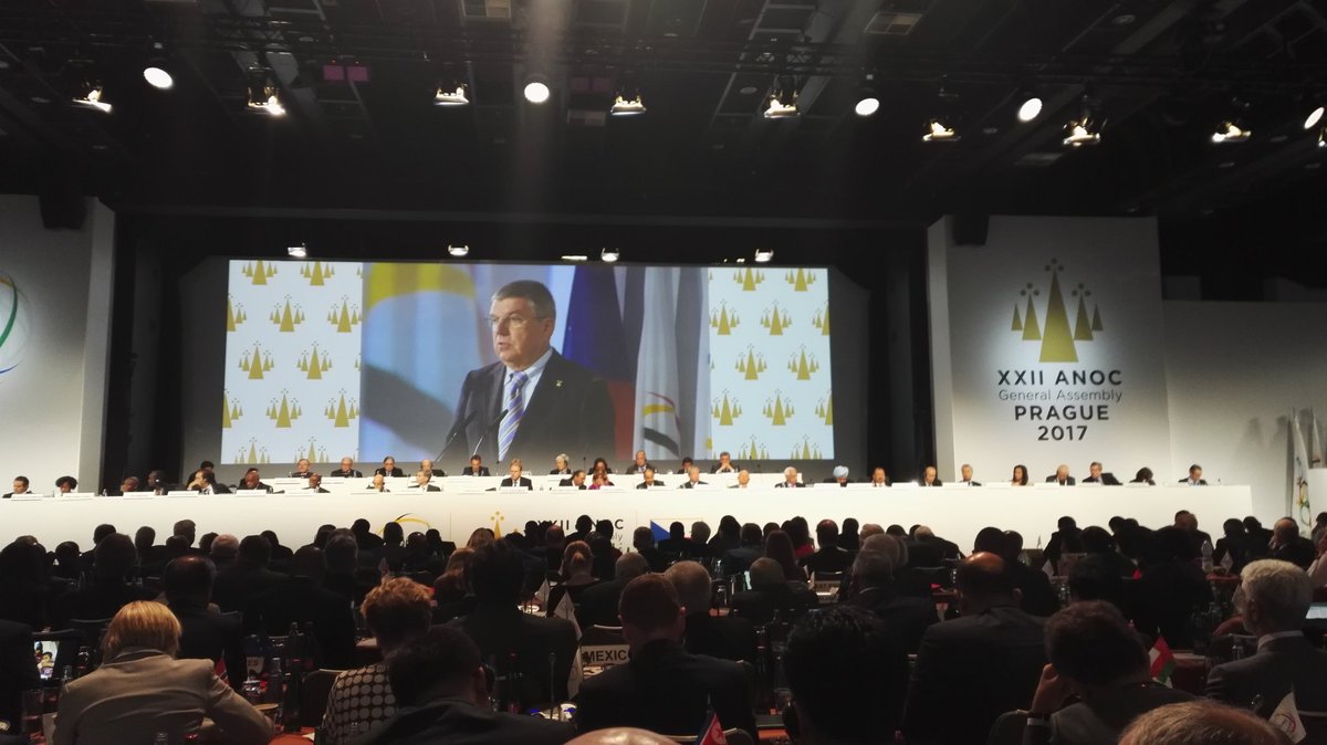 205 national olympic committees present. ANOC congress in Prague just started.
