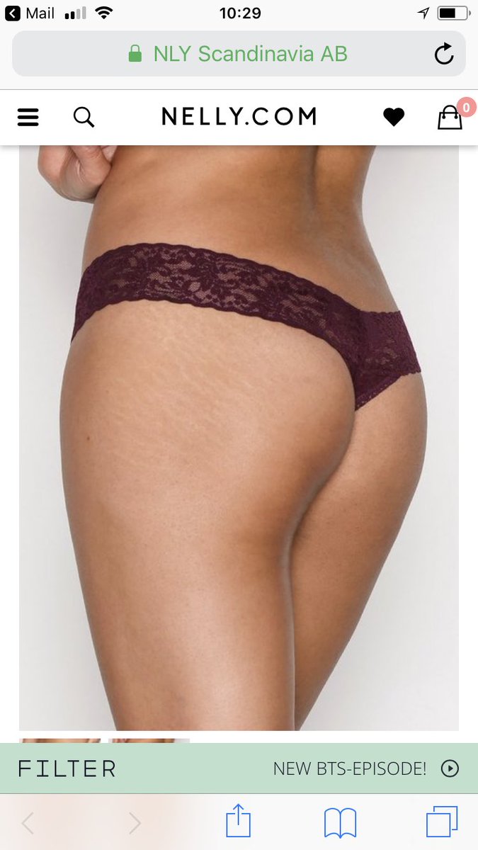 Nyhetsbrev från Nelly. Stringtrosor. Och vad ser jag där? Stretch marks! Halle-jävla-luja! #stegirättriktning