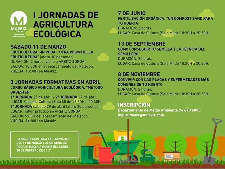 MuskizMA's tweet photo. 8 DE NOVIEMBRE NUEVA CHARLA DE LAS I JORNADAS DE #AGRICULTURA #ECOLÓGICA EN #MUSKIZ https://t.co/aZW3sBOLf0